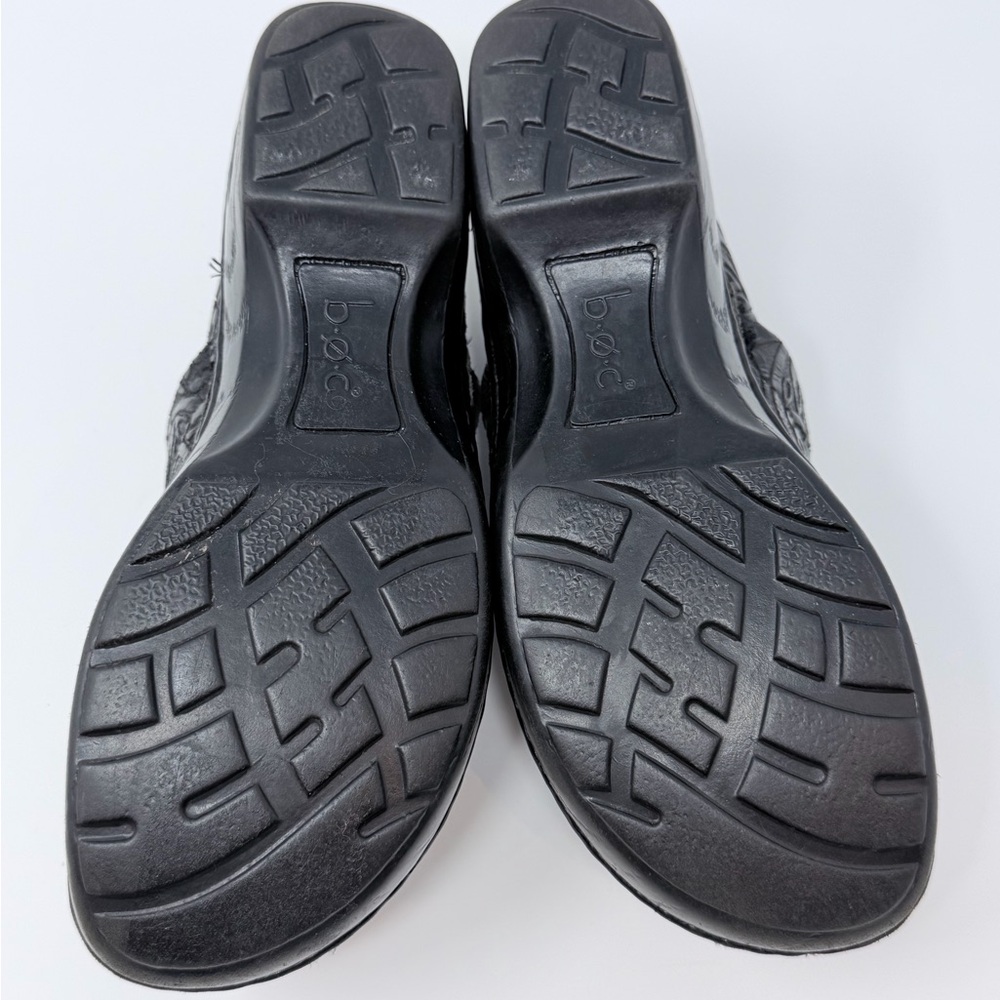 BOC Born Concept Leather Clogs Black Tooled Slip On Comfort Shoes Size 7M - Picture 13 of 14